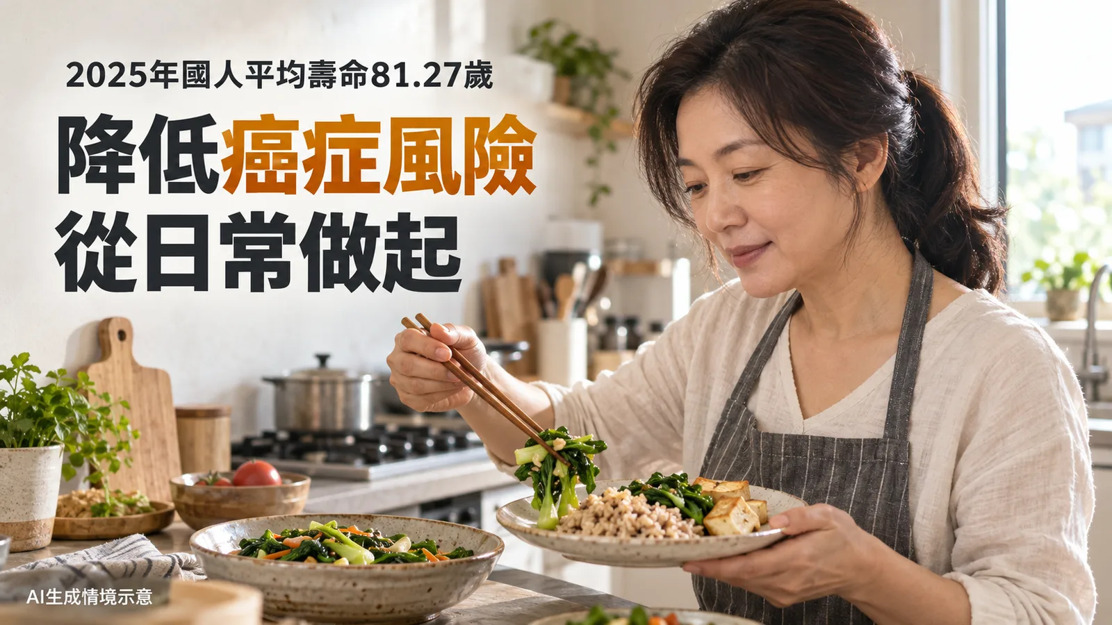 2025年國人平均壽命81.27歲，如何防癌？生活習慣與公費篩檢