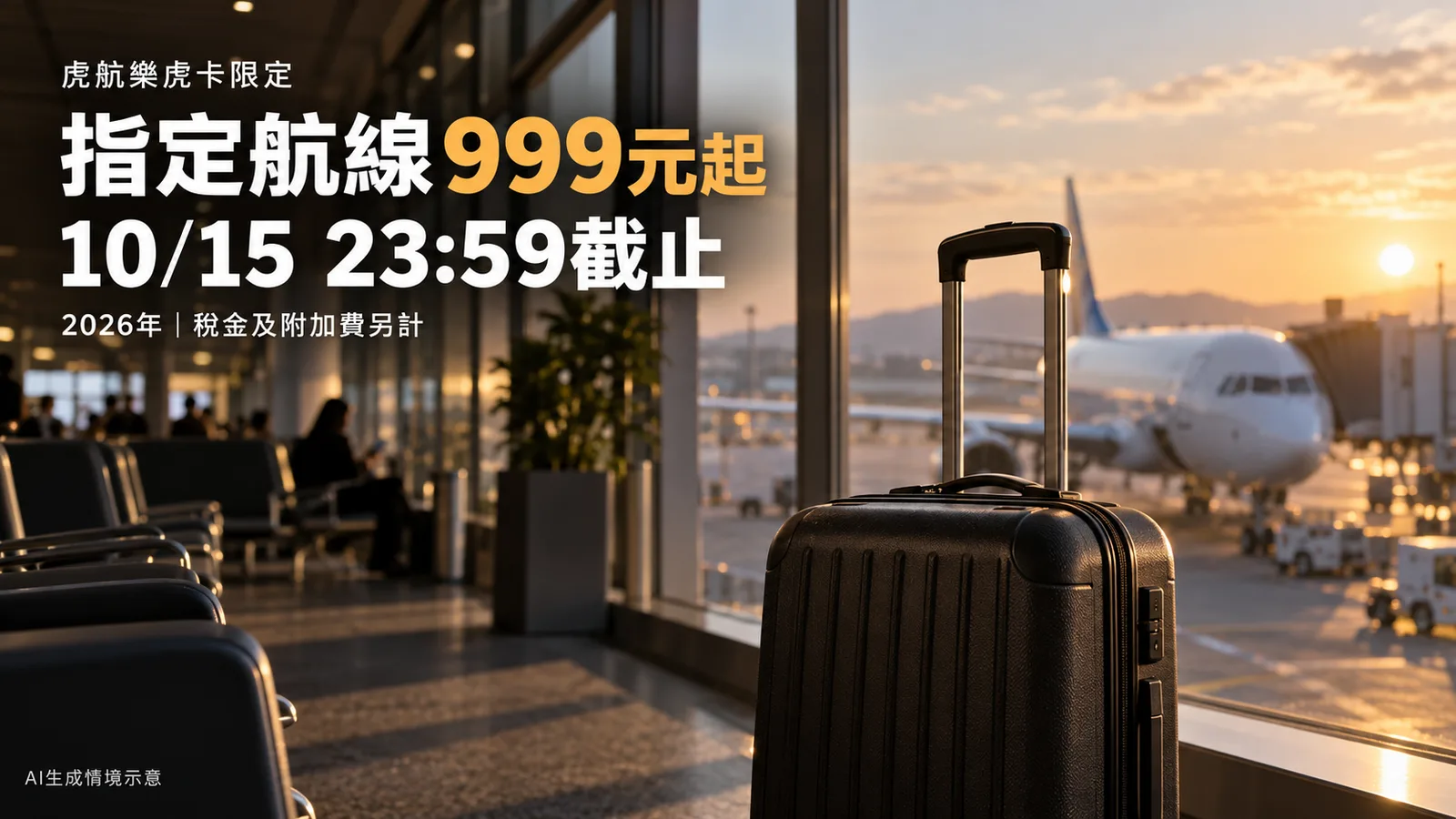 虎航樂虎卡999元起快閃，10月15日截止：11條航線與購票條件一次看