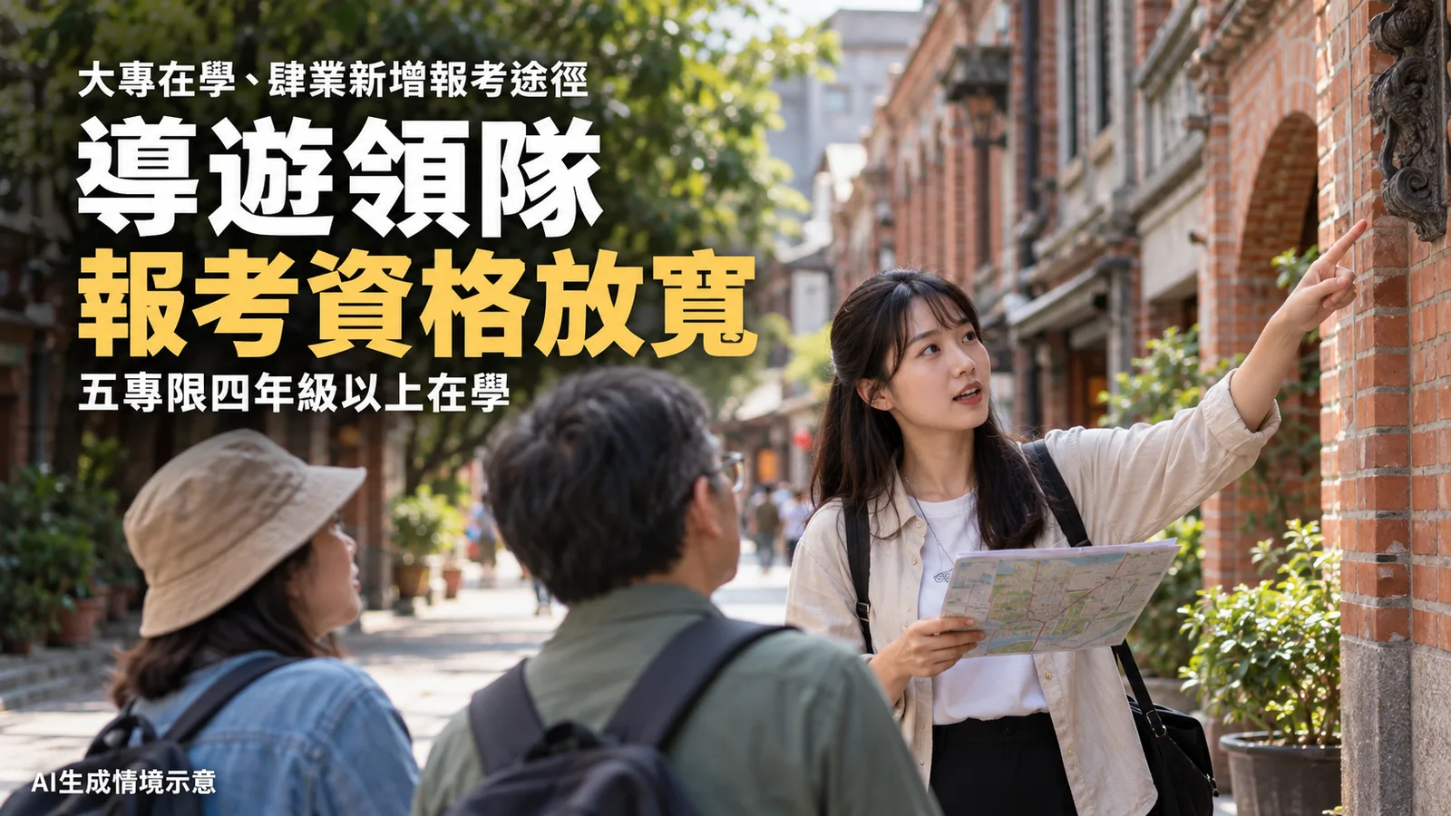 導遊領隊資格放寬：大專在學、肄業生可報考，五專四年級起適用