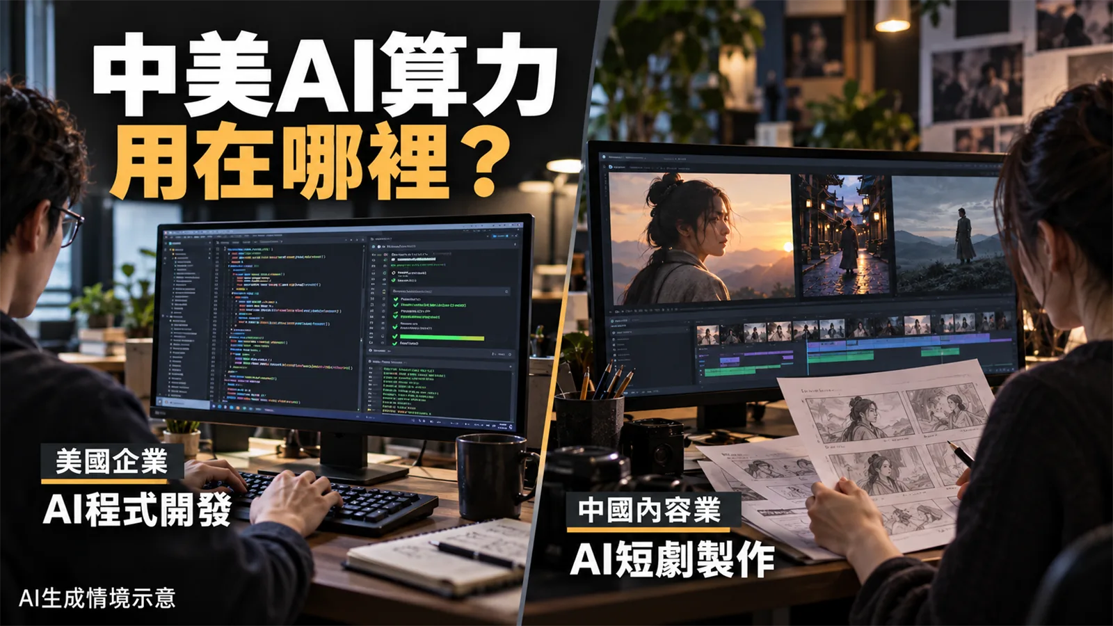 AI算力用在哪？美企投入程式開發，中國同推軟體與短劇扶持