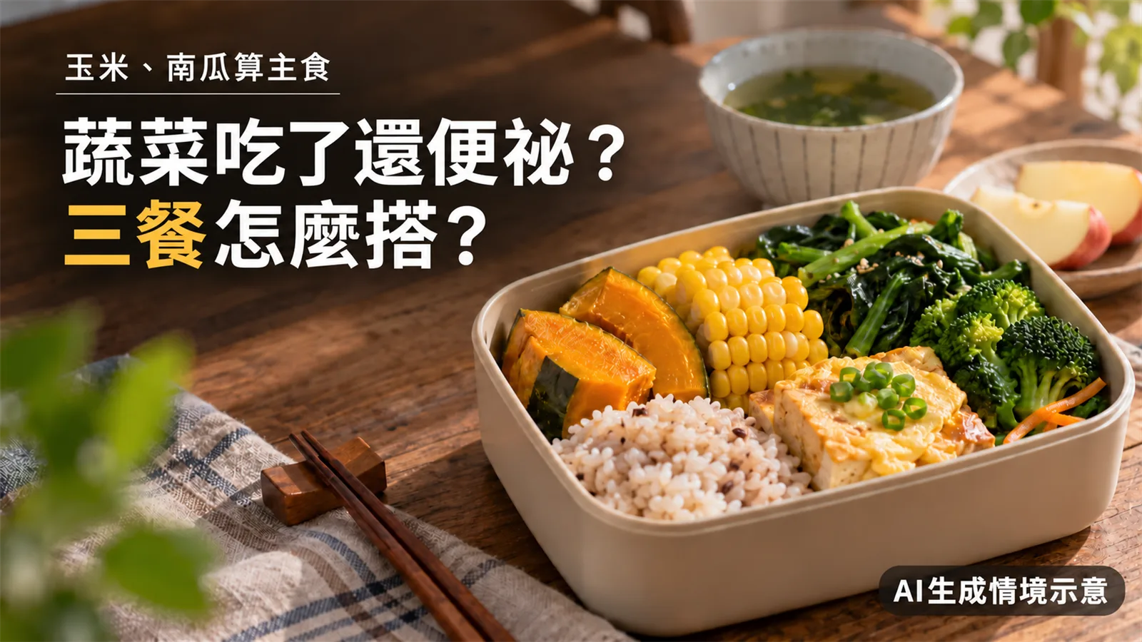 蔬菜吃了還便祕？玉米、南瓜算主食，三餐怎麼搭