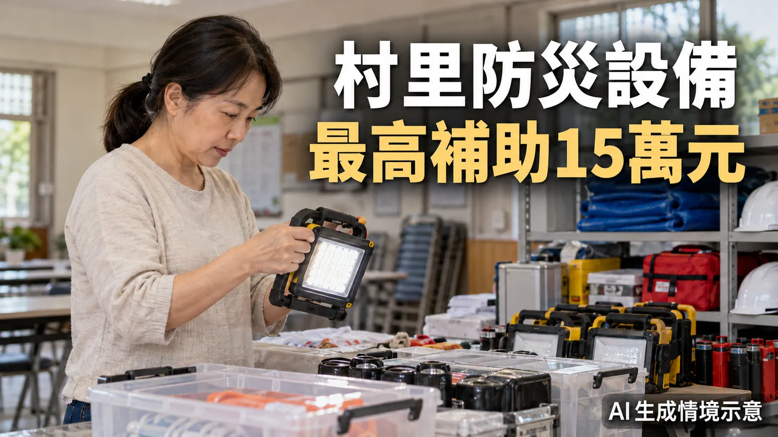 村里防災設備每處最高補助15萬元！居民能用到什麼？