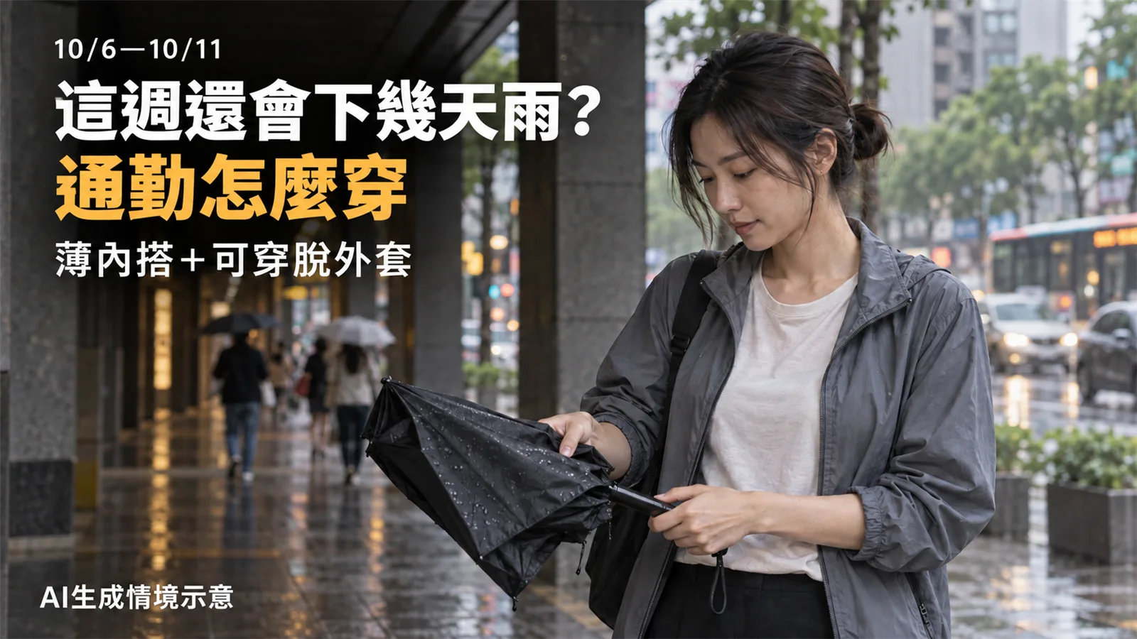 這週還會下幾天雨？台北3天有陣雨預報，通勤怎麼穿