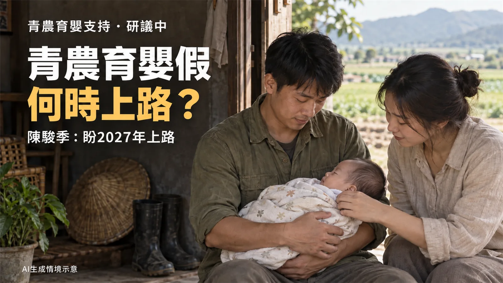 青農育嬰假何時上路？陳駿季研議男女都納入，目標2027年